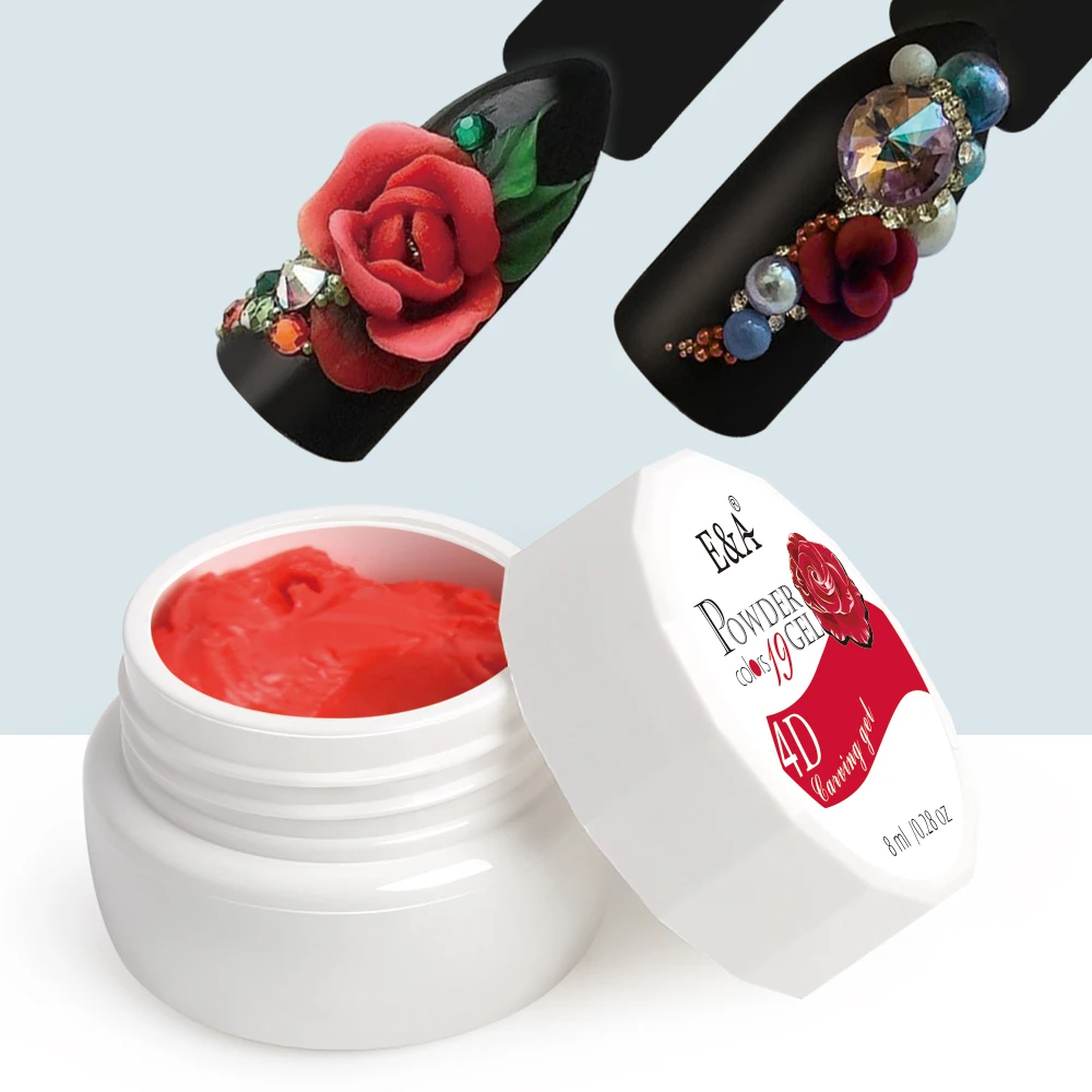 모델링 Plasticine 젤 매니큐어, 논스틱 아트 디자인 3D UV 젤폴리쉬 E & A 프로페셔널 네일 페인팅 조각 젤 바니시