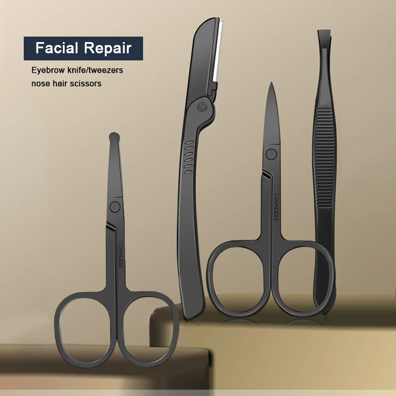 매니큐어 커터 손톱깎이 세트, 가정용 스테인레스 스틸 이어 스푼, 페디큐어 가위, 미용 도구, 8 개, 12 개, 15 개, 20/24 개