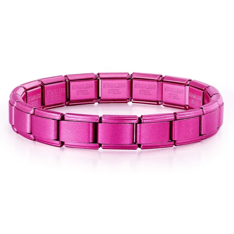 2025 새로운 남성과 여성 별이 빛나는 색상 18 조각 이탈리아어 매력 맞는 9mm 스테인레스 스틸 모듈 형 팔찌 도매 보석