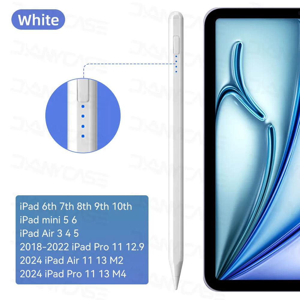 iPad 스타일러스 연필 2024 iPad Air 11 Air 13 M2 Pro 13 11 M4 5/6/7/8/9/10세대 Air 3/4/5 Mini 5 6(팜 거부 기능 포함)