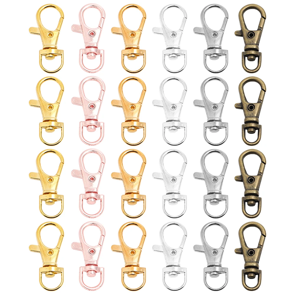 10pcs 분할 키 링 회전 커넥터 쥬얼리에 대 한 Carabiner 찾기 골드 실버 도금 랍스터 걸쇠 후크 DIY 키 체인 만들기