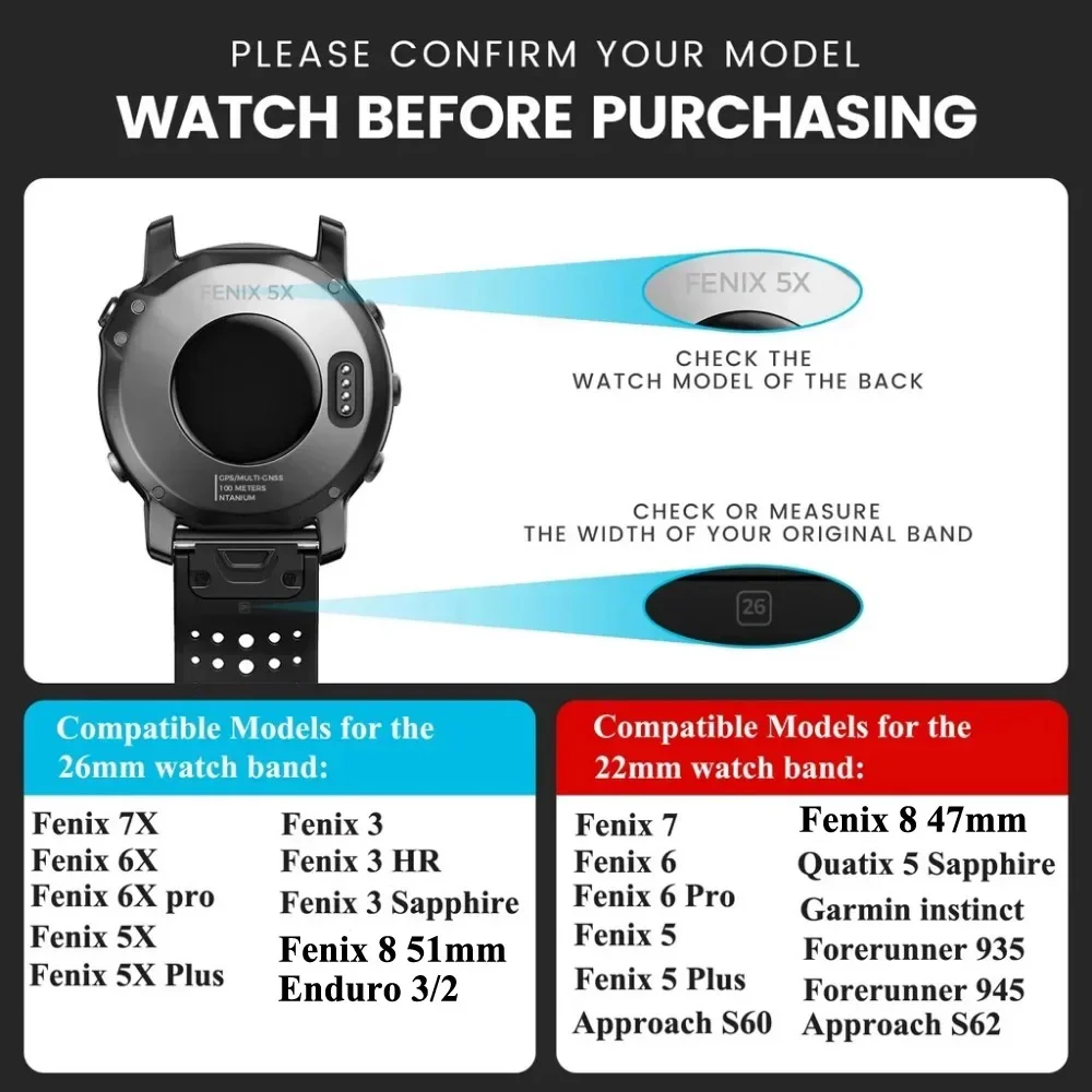 Garmin Fenix 8 7 Pro 7X 6X 5X 8X Plus Garmin Tactix 8 9 7 Epix Pro QuickFit 시계 밴드 용 스테인레스 스틸 스트랩