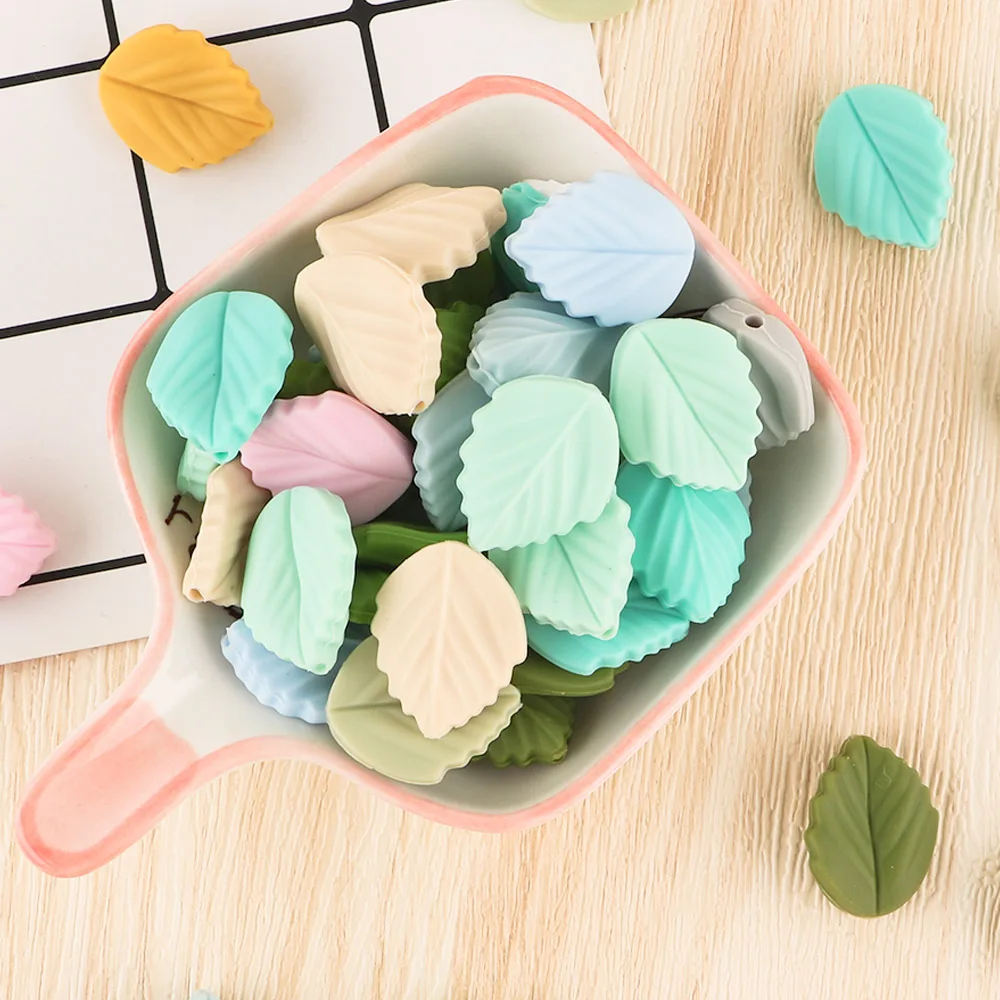 10 개/몫 미니 실리콘 구슬 보석에 대 한 활 크라운 잎 꽃 DIY 젖꼭지 체인 팔찌 액세서리 만들기