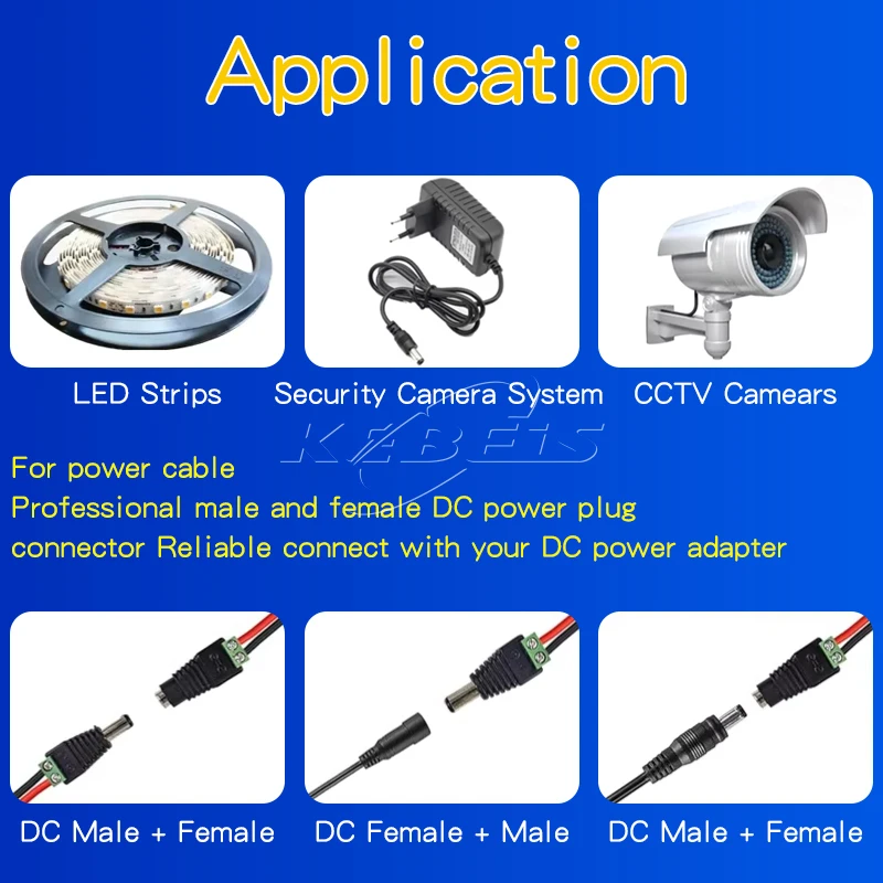 2/5/10PCS DC 12V 남성 여성 BNC 커넥터 LED CCTV 카메라에 대 한 5.5*2.1mm/2.5mm 용접 무료 전원 DC 플러그 어댑터 잭 소켓