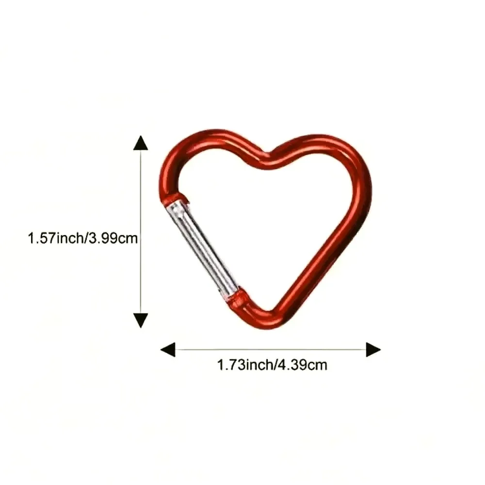 하트 모양의 금속 키 체인 야외 스포츠 Carabiner 등산 캠핑 열쇠 고리 버클 멀티 여행 키트 후크 교수형 열쇠 고리