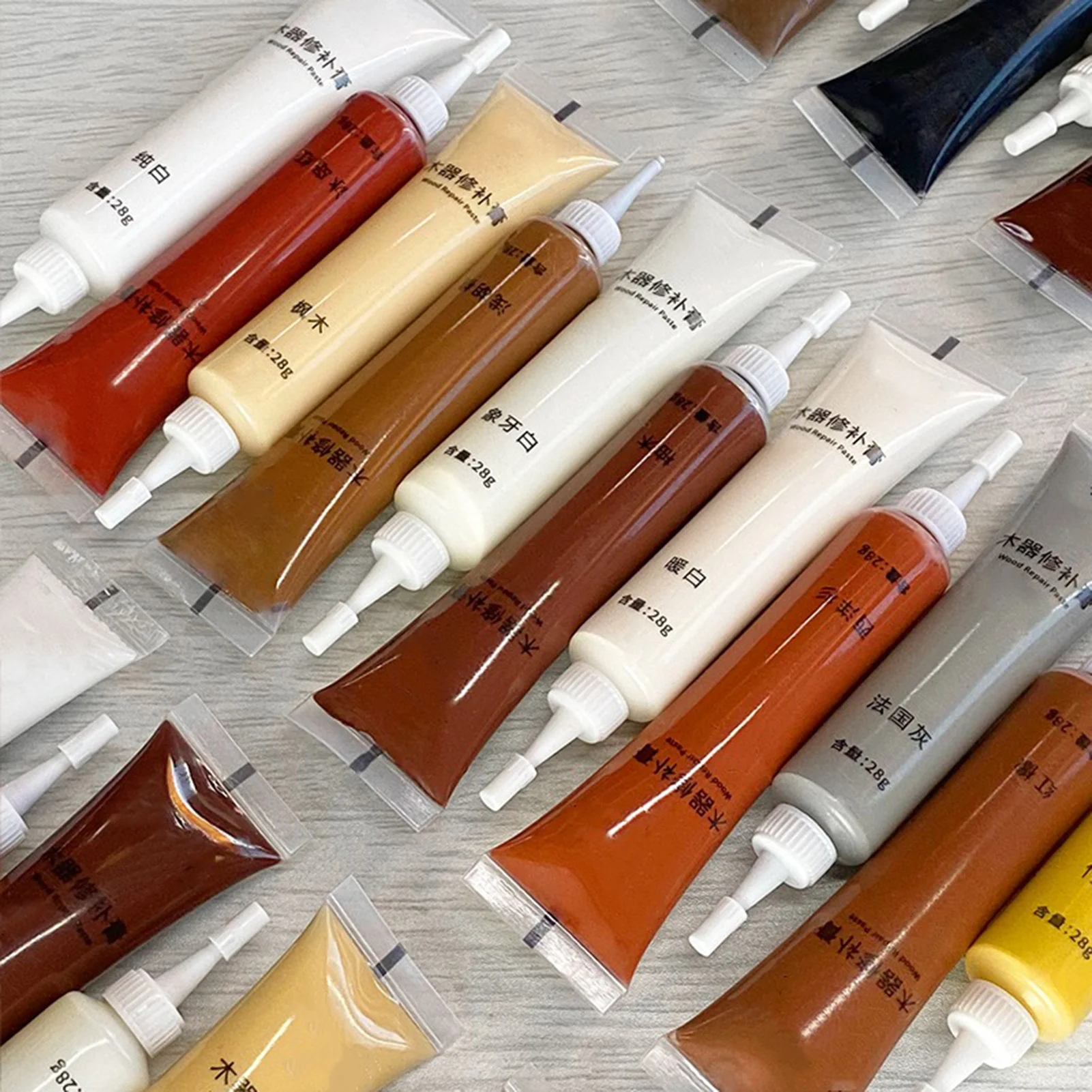 목재 필러 바닥 스크래치 페인트 수리 오크 베니어 호두 색상 수성 퍼티 변색 균열 게이지