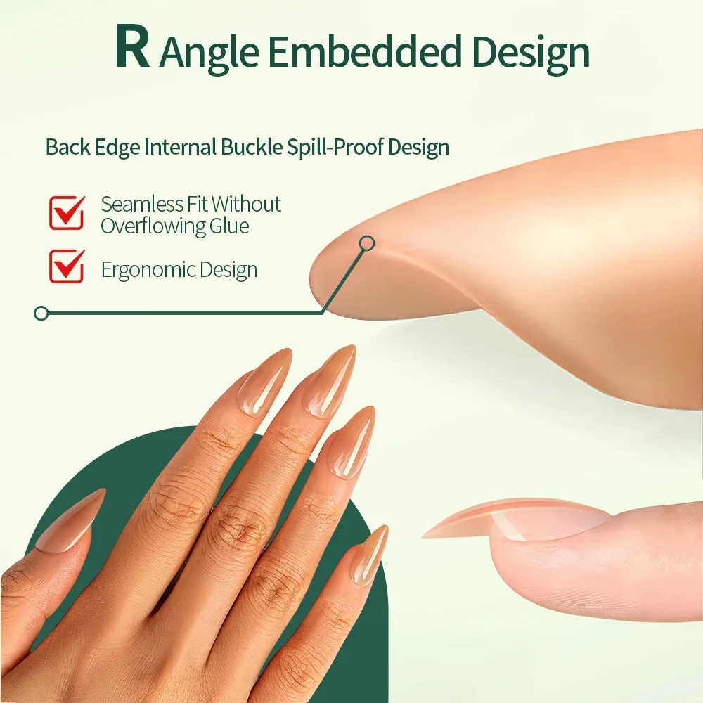 Nailpop 3-IN-1 누드 내추럴 소프트 네일 팁 세트 140PCS 스킨 톤 프레스 온 네일 울트라 핏 젤 네일 익스텐션 간편한 매니큐어 DIY