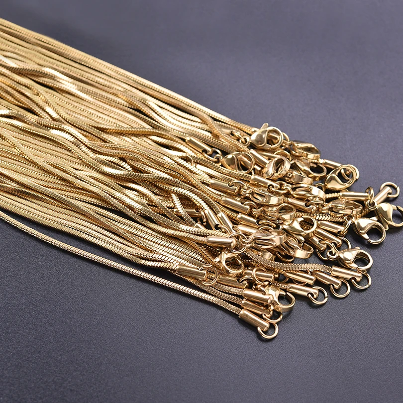 여성을위한 도매 45/50/60/70cm 스네이크 체인 목걸이 스테인레스 스틸 목걸이 남성 액세서리 빈티지 쥬얼리 Collares Hombre