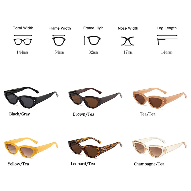 LeonLion 2023 레트로 고양이 눈 선글라스 여성 빈티지 작은 안경 여성/남성 리벳 태양 안경 여성 럭셔리 브랜드 안경 UV400