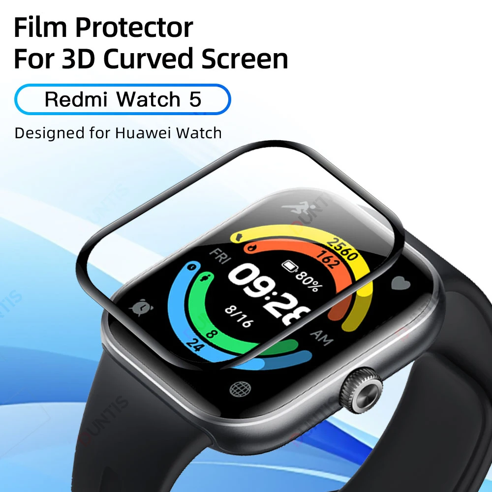 Xiaomi Redmi Watch 5 용 화면 보호기 3D 곡선 화면 보호기 Redmi Watch5 Ultra-HD 풀 커버리지 보호 액세서리