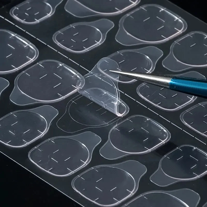 양면 네일 젤리 접착제 투명 거짓 네일 아트 접착 테이프 접착제 스티커 DIY 재사용 가능한 매니큐어 손톱 액세서리