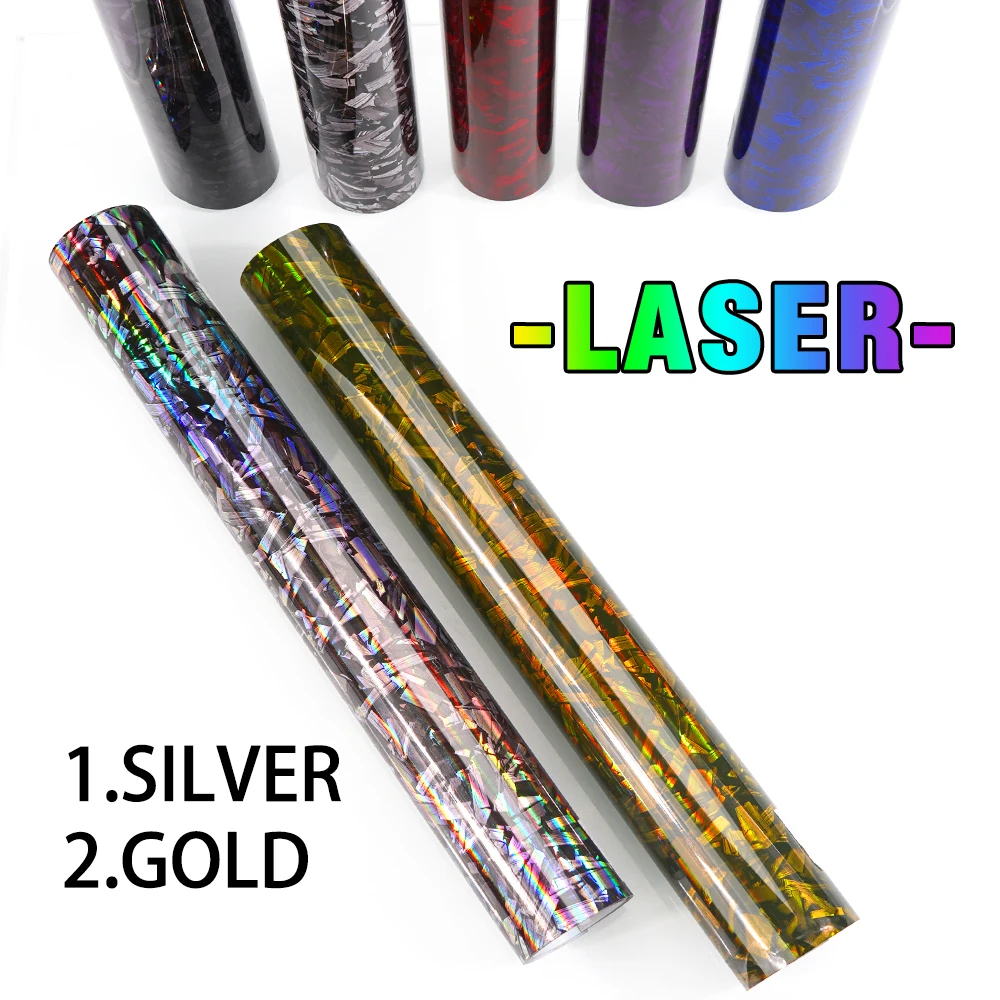 50/30cm * 300cm 자동차 스티커에 대 한 후드 접착 비닐에 높은 광택 블랙 골드 실버 레드 단조 탄소 섬유 비닐 랩 필름