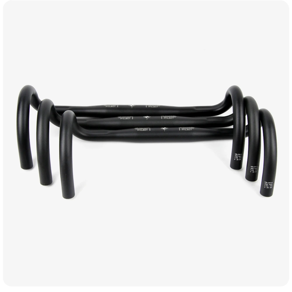 UNO 초경량 레이싱 도로 자전거 핸들 바 구부러진 바 25.4/31.8MM 360/380/400/420/440/460MM 6061 알루미늄 합금 스템 핸들 바