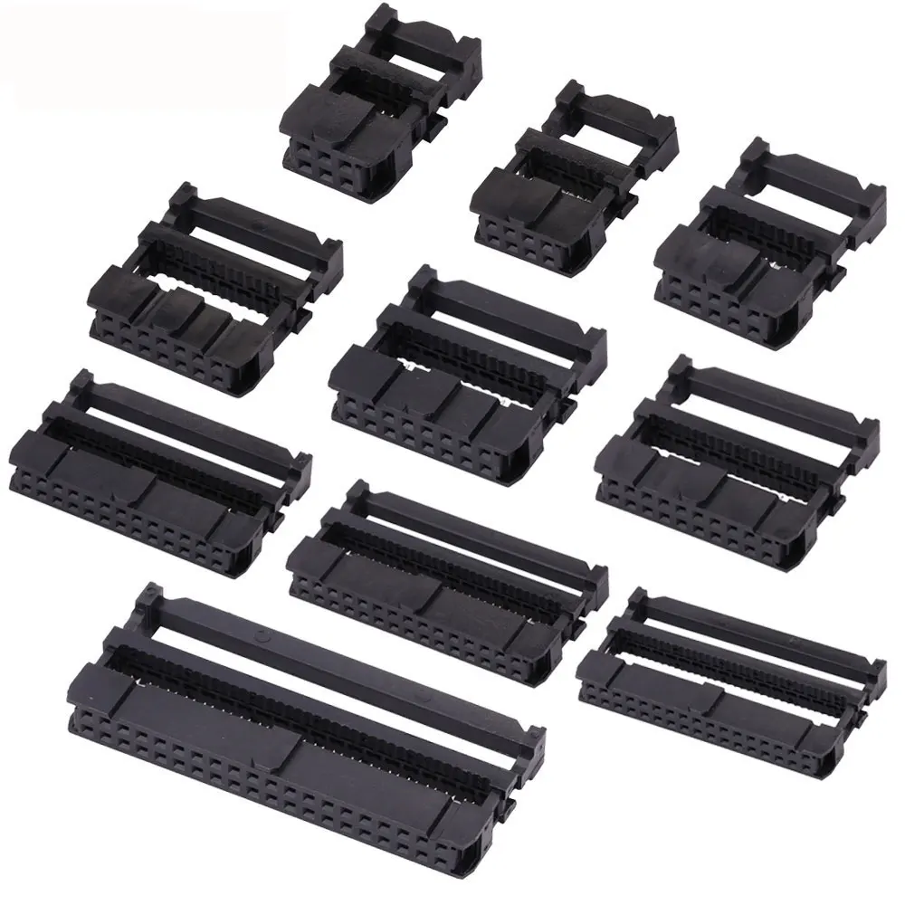 FC 암 IDC 소켓 커넥터 리본, 2.54mm 피치, 6, 8, 10, 12, 14, 16, 18, 20, 24, 26, 30, 34, 40, 50, 60, 64 핀 케이블 DC3 헤더 수 소켓