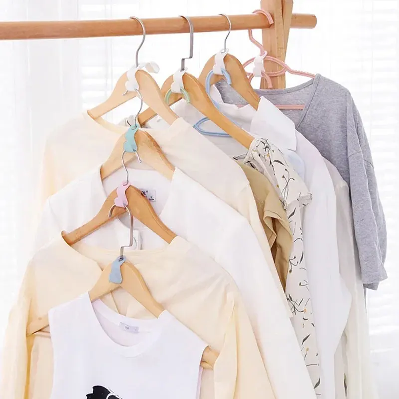 50/5Pcs 옷 걸이 후크 공간 절약 옷장 커넥터 후크 계단식 옷걸이 플라스틱 익스텐더 클립 옷장 코트 주최자