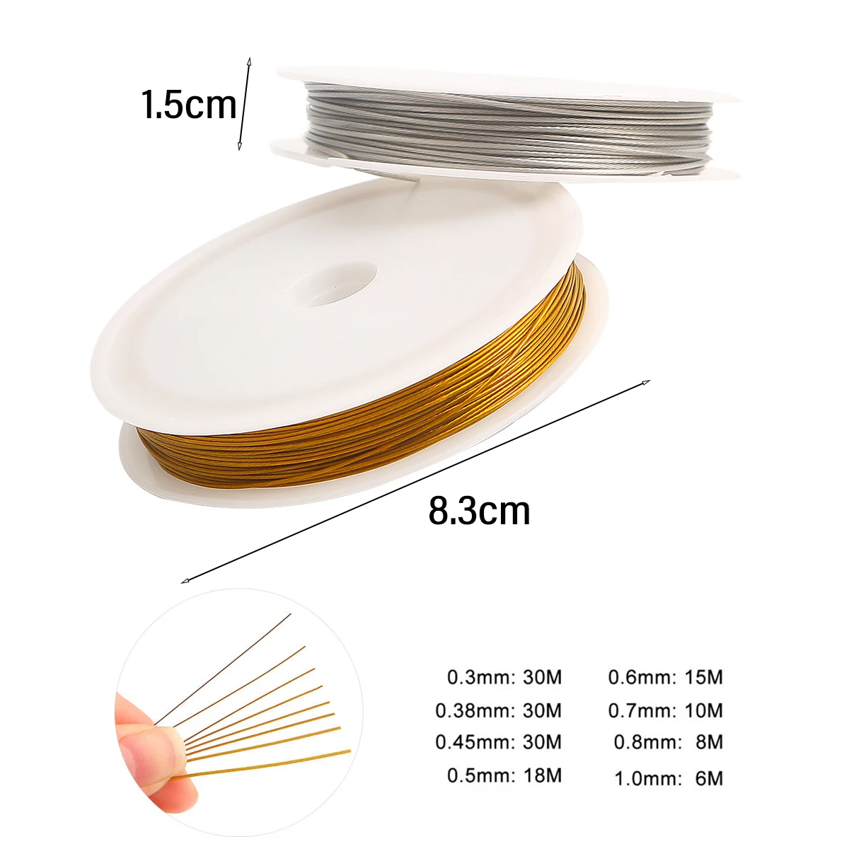 강력한 스테인리스 스틸 라인 와이어 비딩 코드, 스트링 공예 베일링 조각 와이어, 쥬얼리 제작 DIY 수공예품, 0.3-1mm