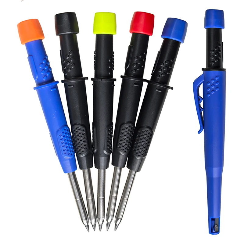 5 색 2.8mm 단단한 목공 기계 연필 펜 커버 2B 검정색 노란색 빨간색 리드 긴 머리 목수 마킹 연필