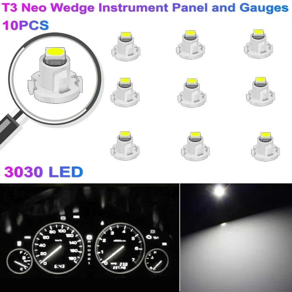 10Pcs T3 LED T4.2 T4.7 Led 전구 Canbus 3030SMD 자동차 인테리어 조명 표시기 웨지 대시 보드 온난화 악기 램프 12V 자동