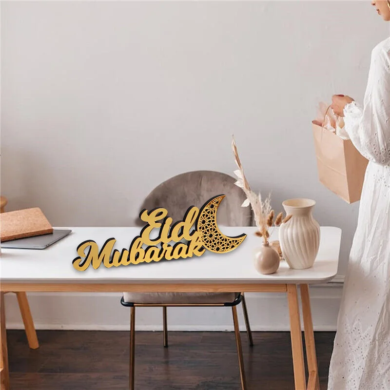 라마단 무바라크 아크릴 장식 2025 Eid 무바라크 라마단 카림 장식 홈 이슬람 무슬림 파티 장식 Eid Al Adha 선물