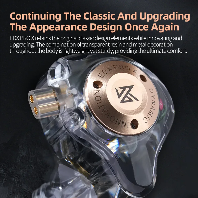 KZ EDX PRO X IEM 이어폰 다이나믹 드라이브 HiFi 딥 베이스 사운드 이어버드 스포츠 음악 분리형 케이블이 포함된 소음 차단 헤드셋