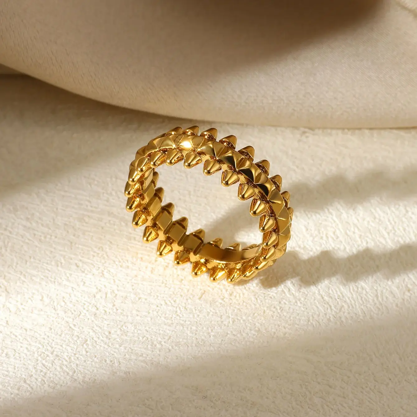 여성용 빈티지 스테인레스 스틸 총알 반지, 골드 컬러 기하학적 반지, 펑크 쥬얼리, 힙합 파티 쥬얼리 선물