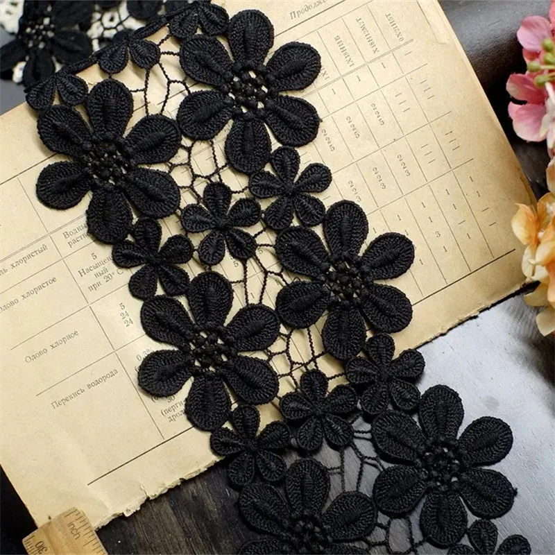 고품질 정교한 레이스 코튼 자수 리본 레이스 트림 스커트, 10CM 폭, 재봉 액세서리, 의류 장식 재료