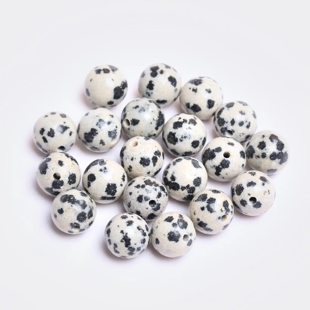 40-15 개/가방 4mm/6mm/8mm/10mm/12mm 천연 석재 라운드 느슨한 달마시안 재스퍼 비즈 쥬얼리 만들기 DIY 팔찌