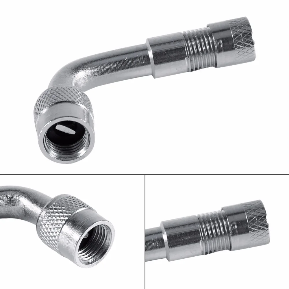 90도 오토바이 각도 구부러진 밸브 어댑터 타이어 튜브 구리 실버 밸브 확장 어댑터 트럭 자동차 모토 자전거 Accessorie