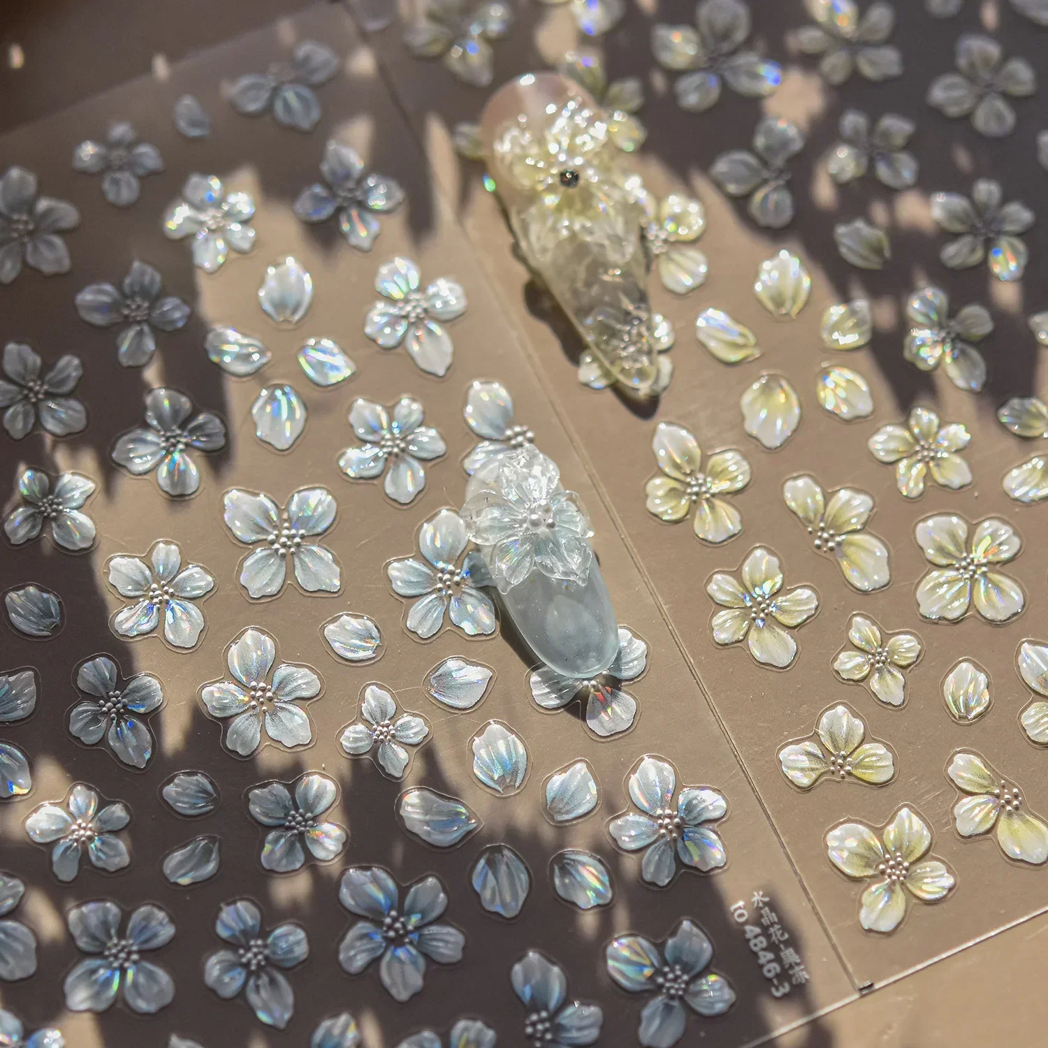 힙스터 순백색 꽃 장미 용수철 백합 작약 동백 데이지 젤리 벚꽃 목련 네일 아트 스티커, 매니큐어 데칼