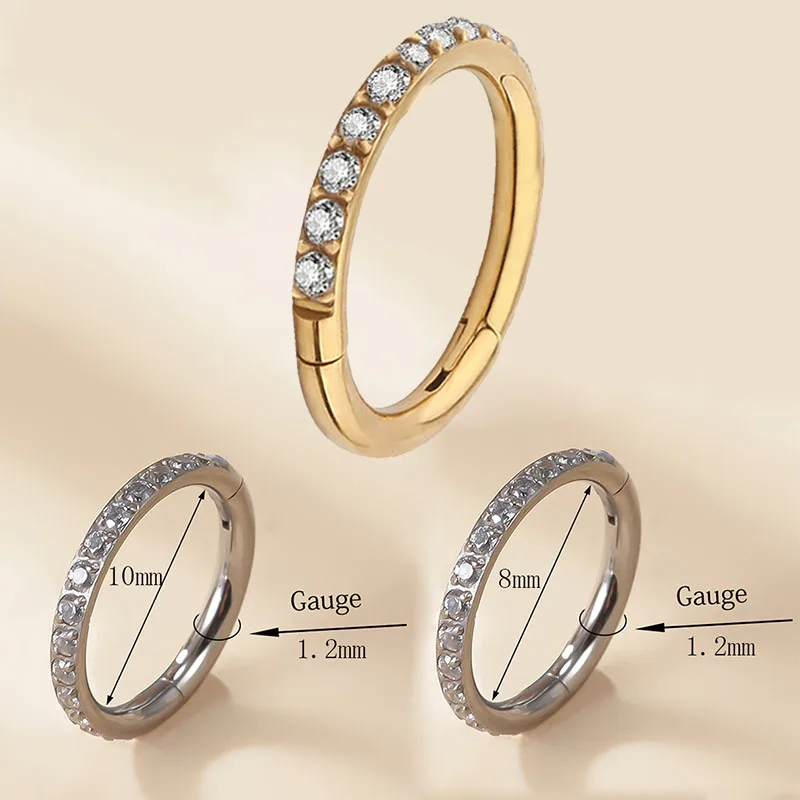 1/10Pcs ASTM F136 G23 티타늄 코걸이 힌지 세그먼트 귀 연골 이주 귀걸이 고리, 셉텀 클리커 피어싱 쥬얼리, 14G, 16G, 18G