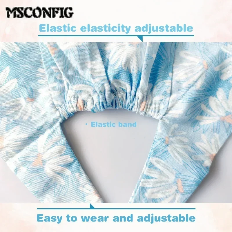 만화 의사 수술실 패턴 인쇄 간호 머리 모자 실험실 스크럽 애완 동물 병원 외과 모자 남여 치과 의사 스크럽 모자 2023