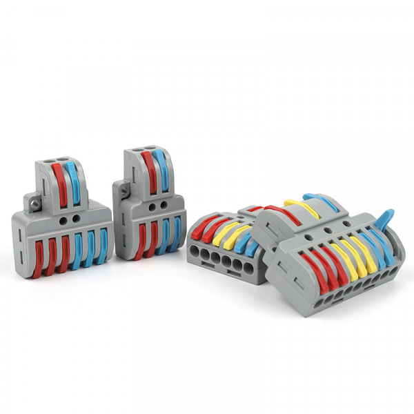 미니 고속 배선 커넥터 범용 컴팩트 스플리터 전기 케이블 푸시인 도체 레버 터미널 블록이 있는 커넥터