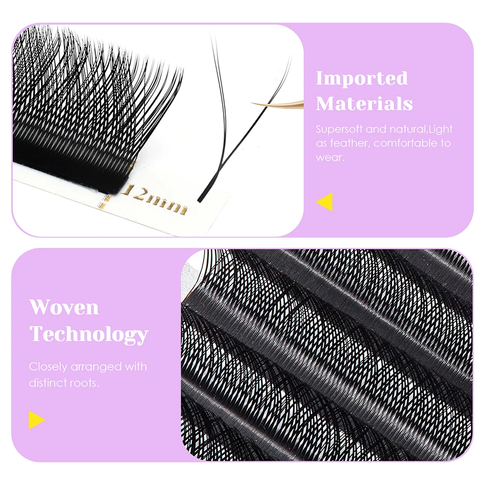 MASSCAKU U 모양 YY 가짜 속눈썹 8-15mm 믹스 C D 컬 더블 팁 속눈썹 확장 Hand-wen 개별 속눈썹 도매