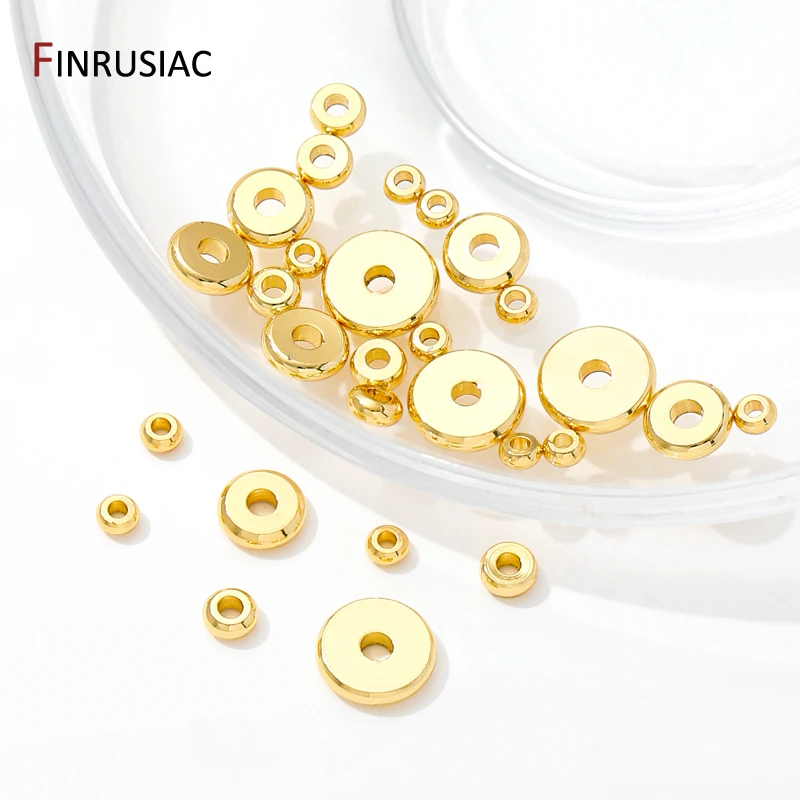 18K 골드 도금 황동 플랫 스페이서 비즈 팔찌 만들기 보석 피팅, 구슬 분리기, DIY 보석 만들기 용품