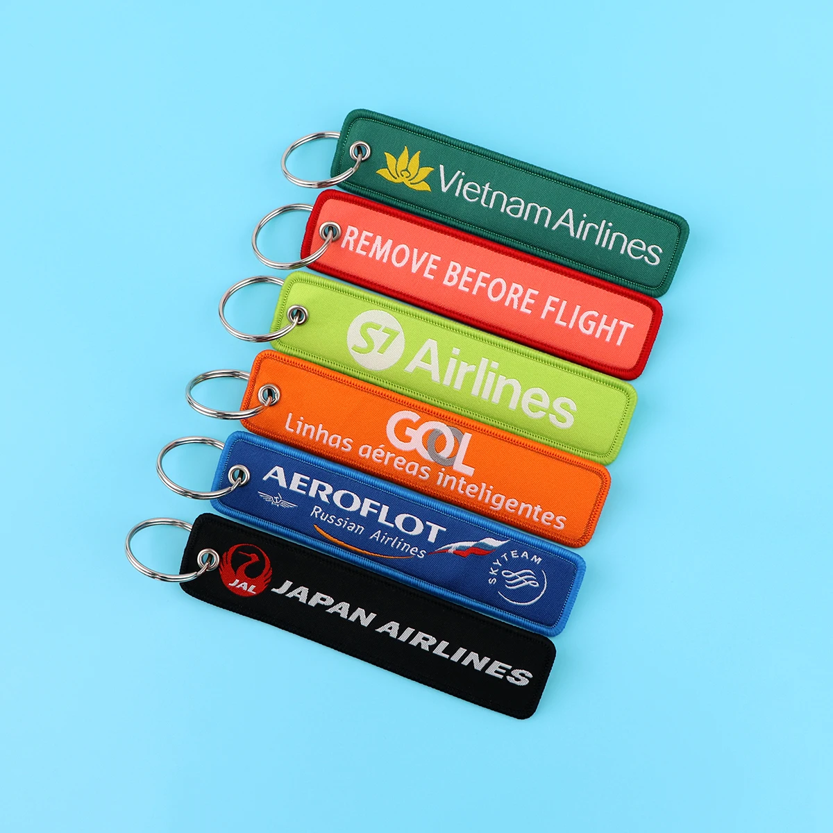 항공 자수 열쇠 고리 비행 승무원 조종사 항공 키 태그 오토바이 용 키 체인 자동차 열쇠 고리 액세서리 Chaveiro