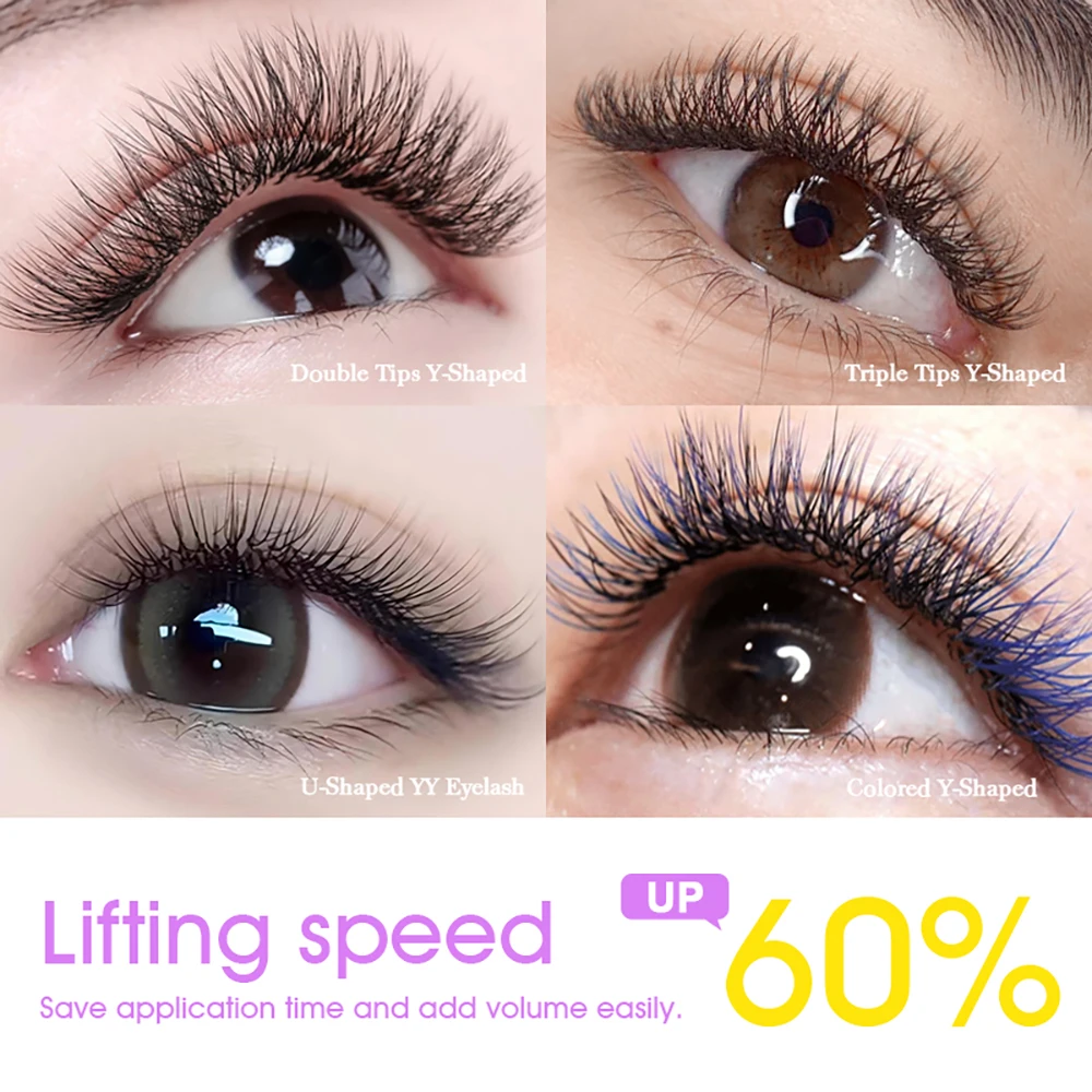 MASSCAKU U 모양 YY 가짜 속눈썹 8-15mm 믹스 C D 컬 더블 팁 속눈썹 확장 Hand-wen 개별 속눈썹 도매