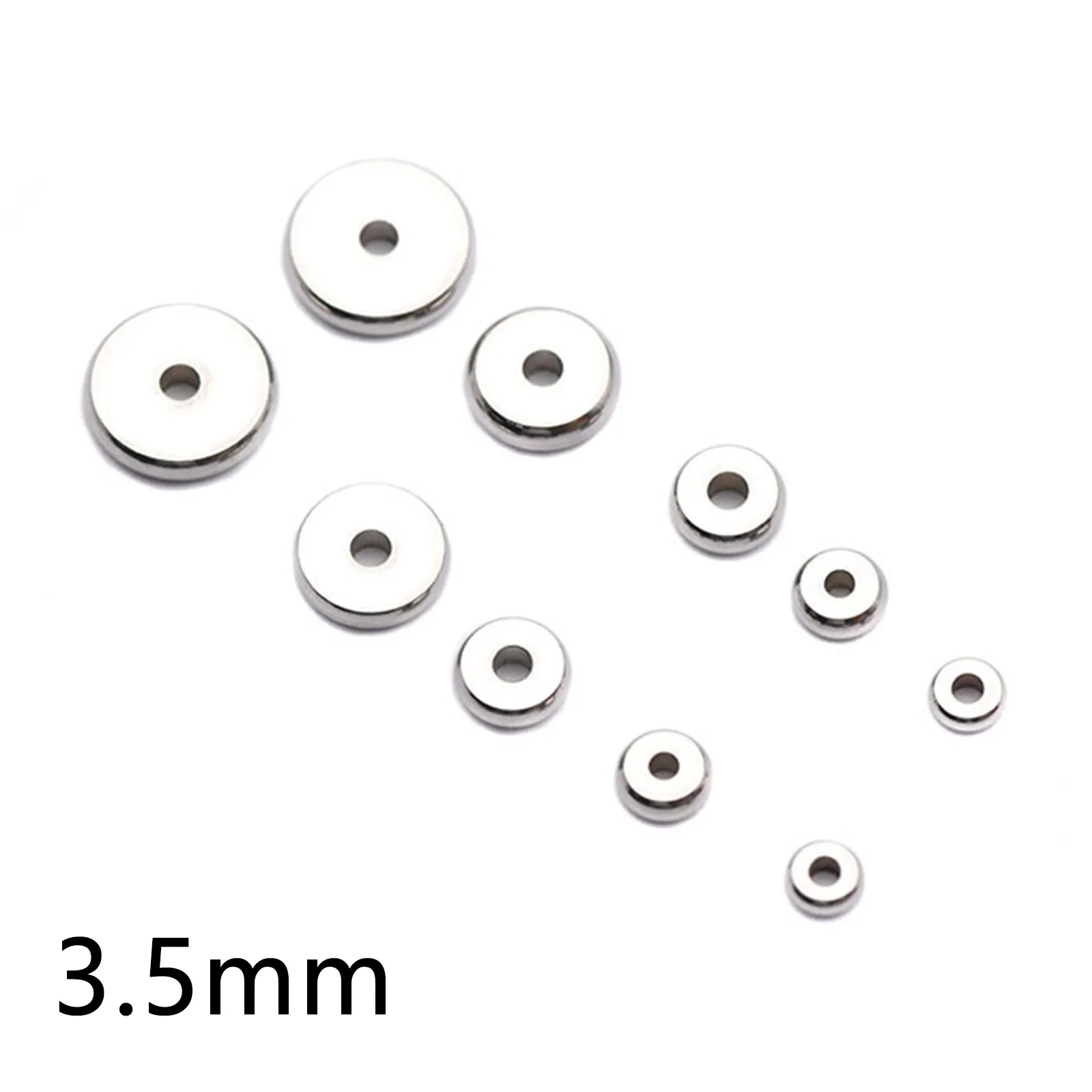 20/50PCs 304 스테인레스 스틸 플랫 라운드 스페이서 비즈 구슬 구슬 보석 만들기 금속 골드/실버 색상 Diy 액세서리