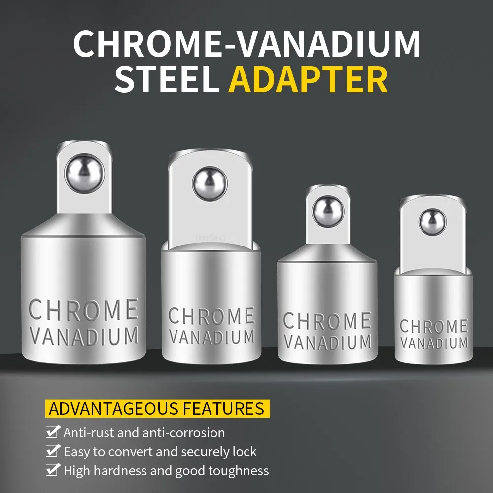 Onnfang 소켓 어댑터 드라이브 헤드 래칫 렌치 1/2 3/8 1/4 CR-V 크롬 바나듐 스틸 자동차 자전거 차고 홈 수리 도구