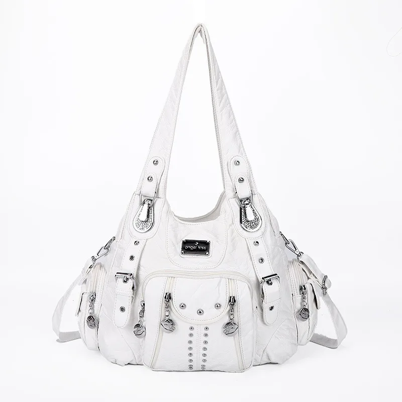 Angelkiss 가방 여성 패션 핸드백 여성 숄더 가방 PU 가죽 핸드백 여성 Satchel 큰 어깨 지갑 가방 bolsa feminina