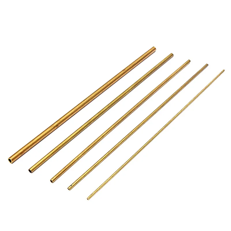 황동 튜브 DIY 파이프 원형 직경 2/3/4/5/6/7/8/9/10/12mm 길이 300mm 길이 0.5mm 벽 황동 튜브 모델 제작 막대 절단 도구