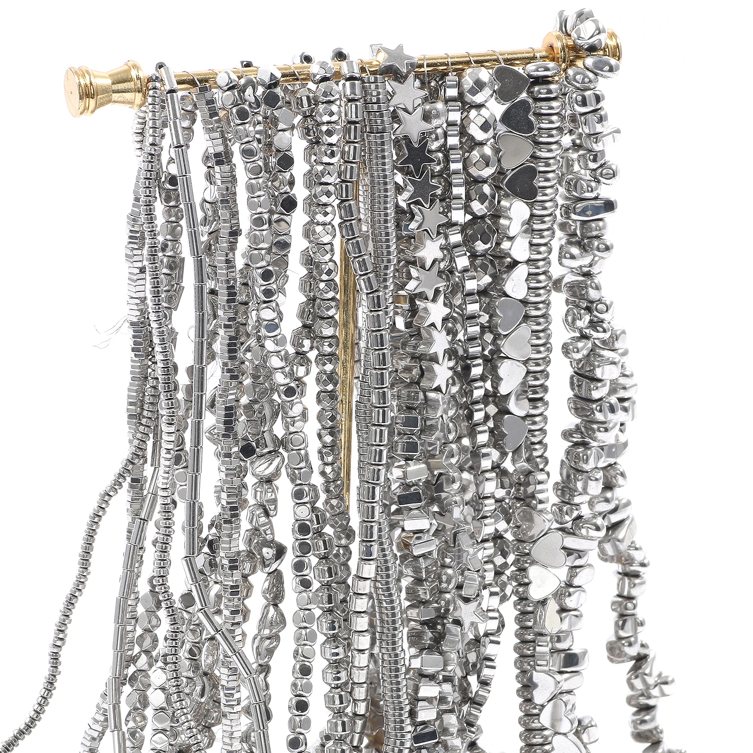 AAA + 로듐 적철광 구슬 천연 불규칙한 기하학적 열 하트 스톤 비즈 보석 만들기 팔찌 목걸이 15