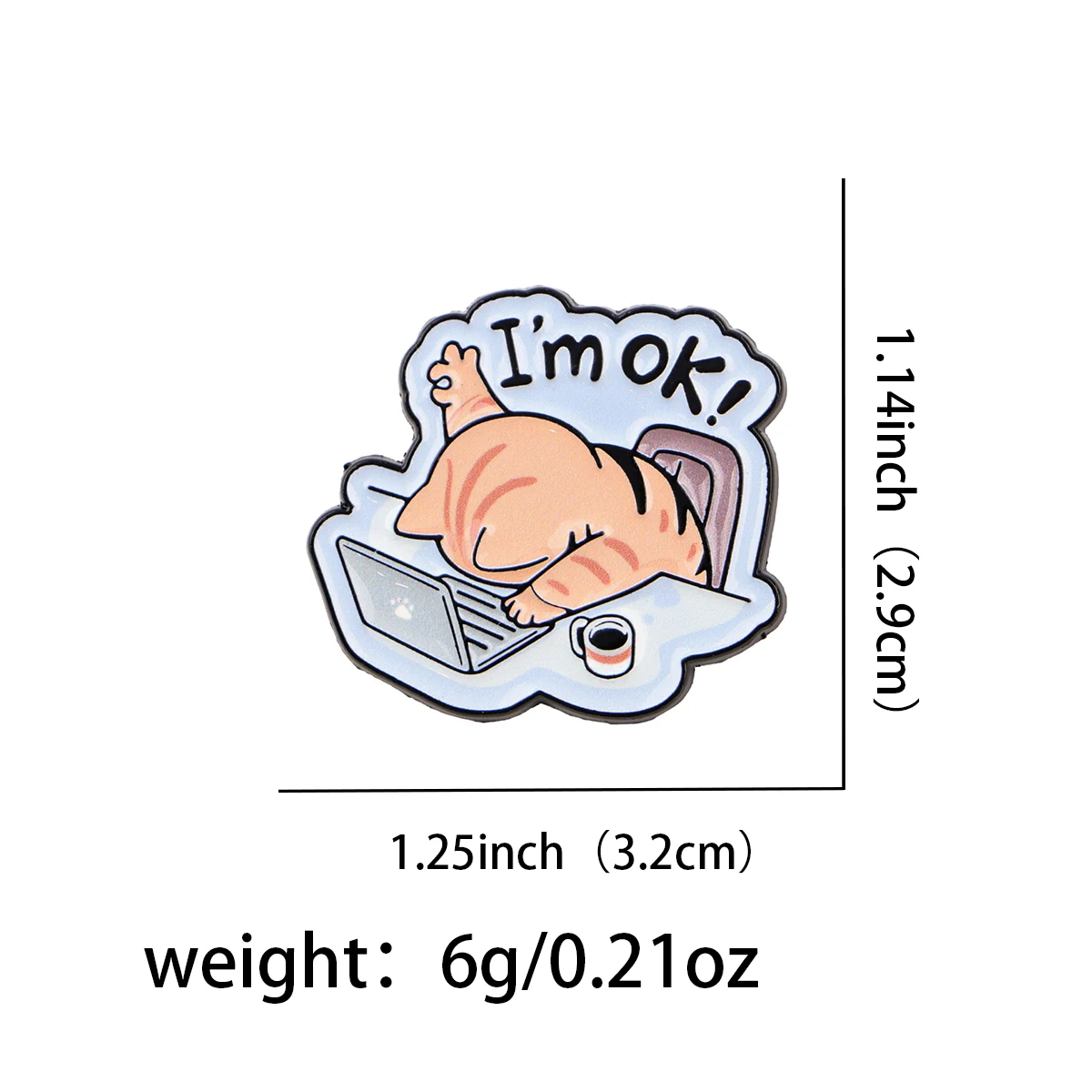 작업 고양이 에나멜 핀 사무실 인용 브로치 파인스 옷깃 핀 배낭에 배지 의류 액세서리 동물 쥬얼리 친구 선물