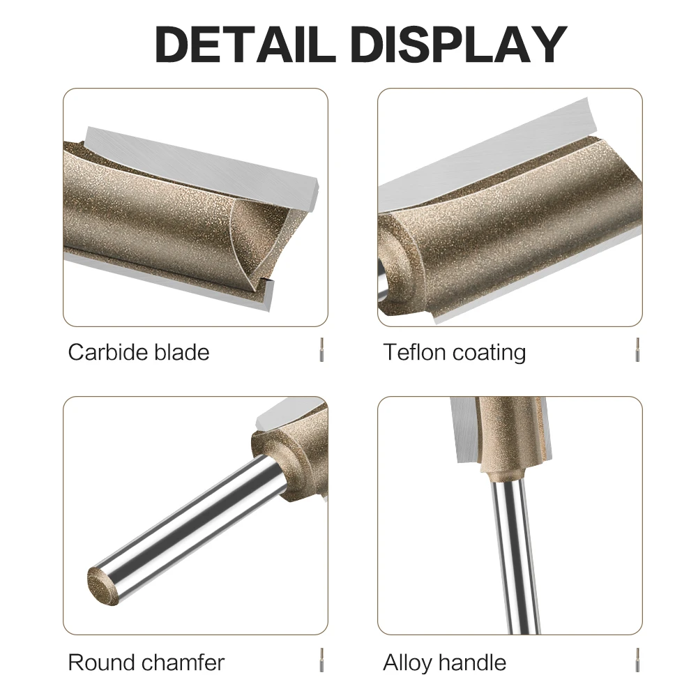 6mm 생크 CNC 스트레이트 비트 플러시 트림 싱글 더블 플루트 라우터 비트 텅스텐 카바이드 밀링 커터 목공 도구