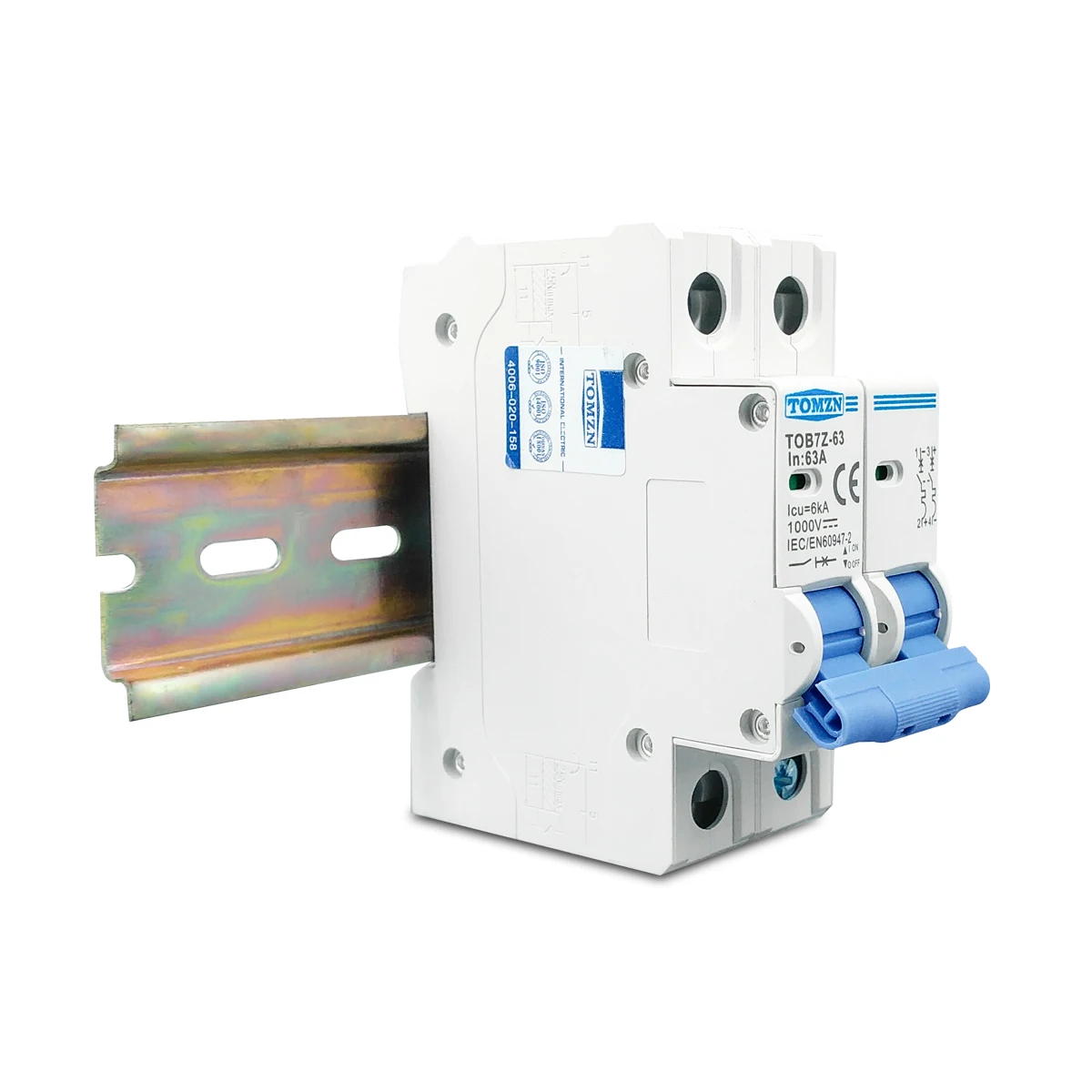 태양광 발전 미니 회로 차단기, PV 시스템용, DC 1000V, 3A 6A 10A 16A 20A 25A 32A 40A 50A 63A DC MCB, 2P