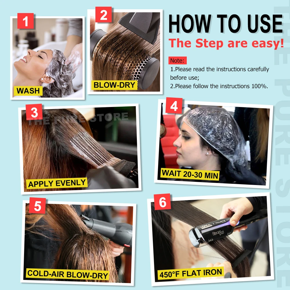 PURC 1000ml 케라틴 헤어 스트레이트닝 스무딩 트리트먼트 곱슬 곱슬 헤어 케어 브라질 케라틴 제품 전문