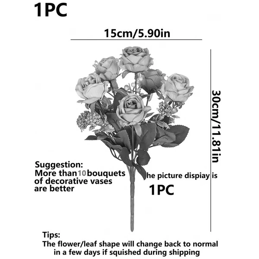 축제 정원 홈 테이블을위한 인공 꽃 실크 로즈 꽃다발 웨딩 신부 부케 Decorati Diy Stage Prop Hotsales
