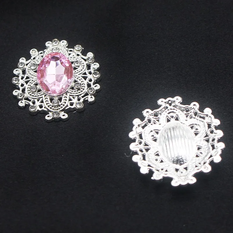 반짝이는 크리스탈 라인석 브로치 액세서리, DIY 청첩장 카드, 와인 유리 선물 상자, 창의적인 장식, 25*26mm, 10 개