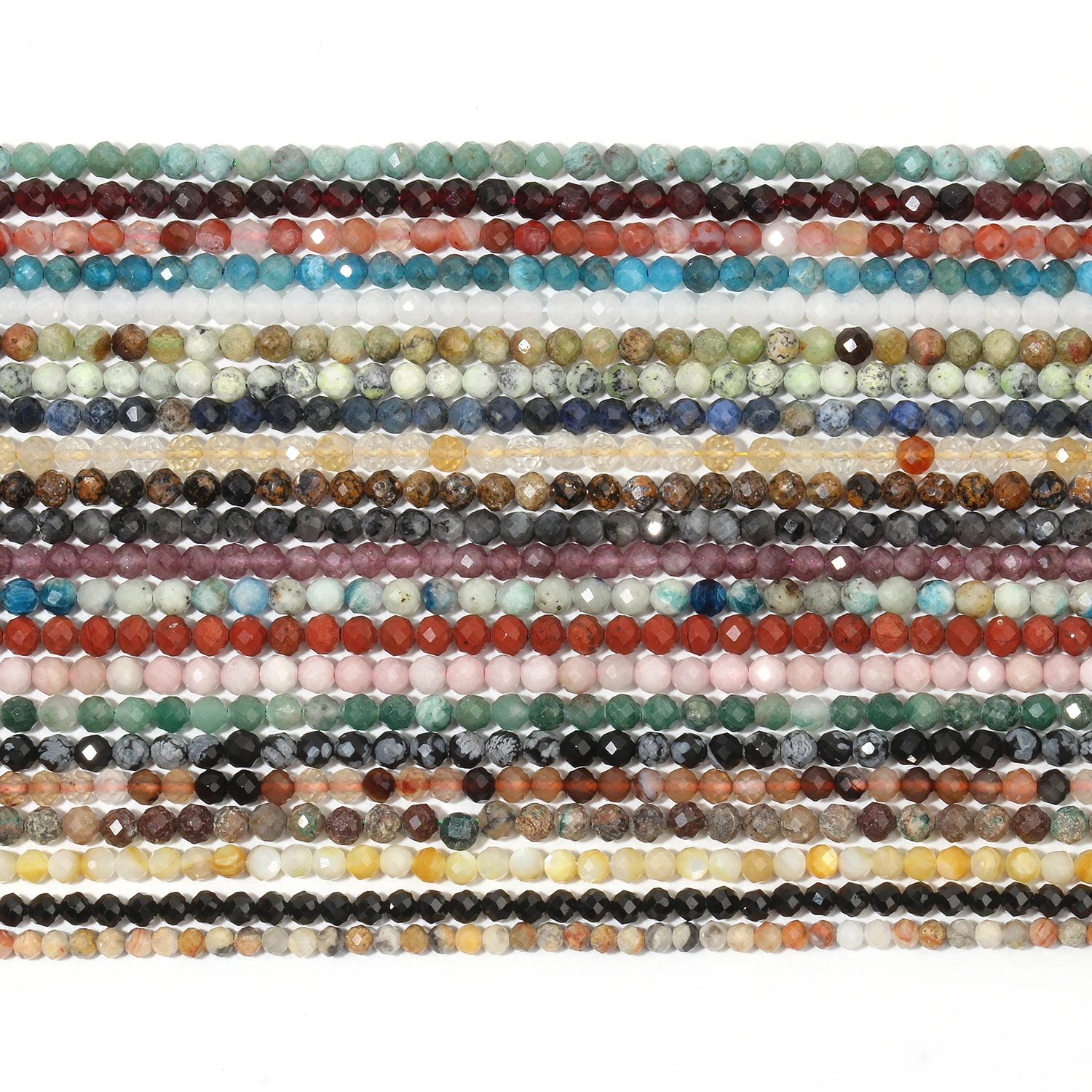 주얼리 제작용 천연 면체 황수정 오팔, 옥 오닉스 보석 스톤 비즈, 라운드 미네랄 비즈, DIY 팔찌 액세서리, 2mm, 3mm, 4mm