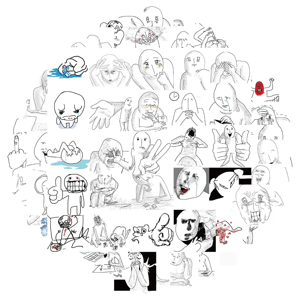 10/30/62PCS 감정적 인 분해 스푸핑 아바타 만화 스티커 DIY 전화 노트북 수하물 스케이트 보드 낙서 데칼 재미 아이 장난감