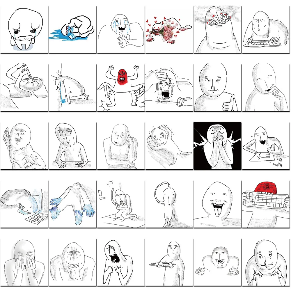 10/30/62PCS 감정적 인 분해 스푸핑 아바타 만화 스티커 DIY 전화 노트북 수하물 스케이트 보드 낙서 데칼 재미 아이 장난감